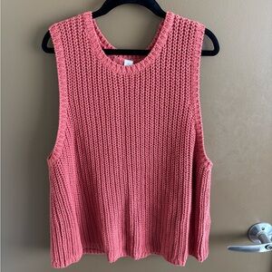 Old Navy Chunky Knit Sleeveless Tank in Coral